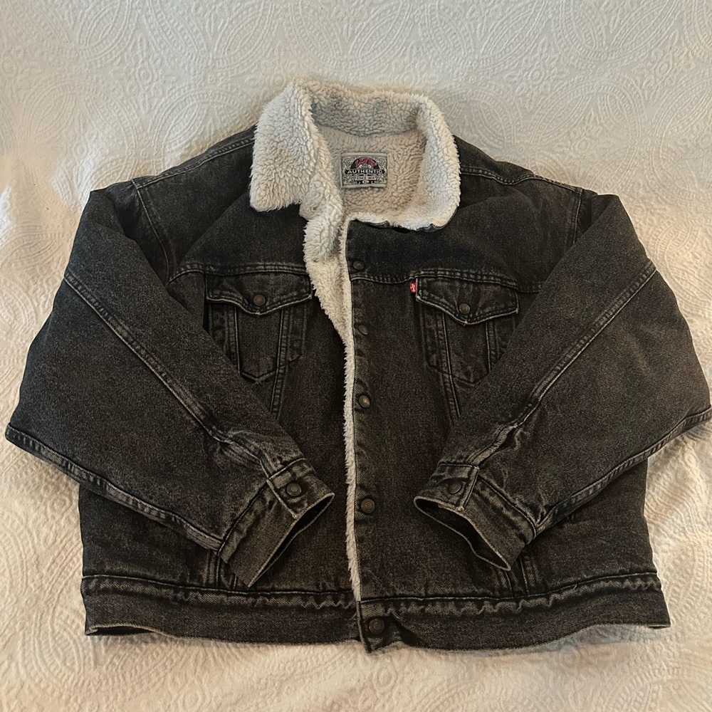 Levi's Black Sherpa Lined Denim Jacket